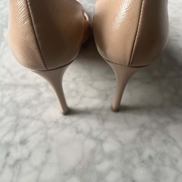 Prada Saffiano Leather Nude Heels - Picture 3 of 11